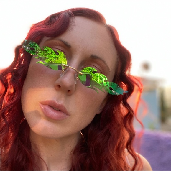 Flame fire sunglasses it's lit glasses leaf rave - Picture 8 of 8